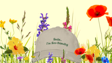 This is a personalized cap, with Smile, I am Eco-Friendly.  It links to more caps.