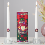 This is an image of a Christmas Santa candle set. It links to more Christmas spirit Ideas.